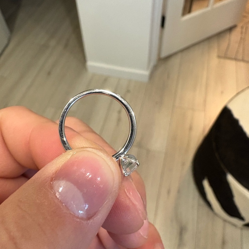 Badgley Mischka Emerald cut lab Created Diamond 1.00 ctw - Picture 13 of 15
